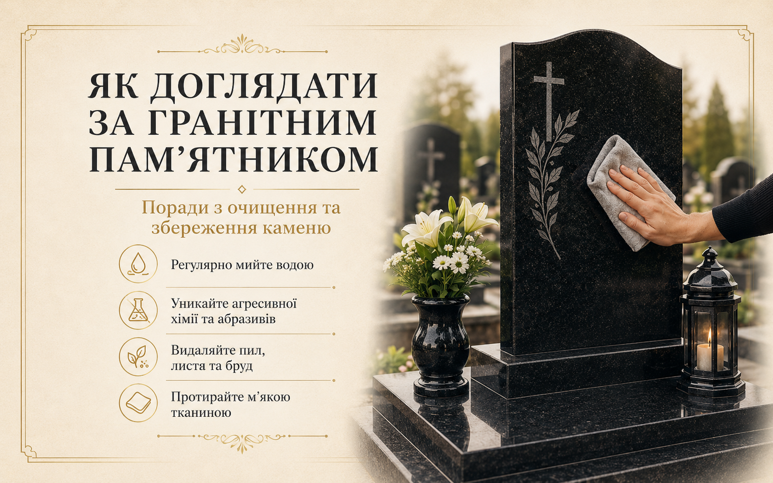 Як доглядати за гранітним пам’ятником